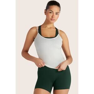 Set Active Sportbody Layered Cami Bra White Black Size Small